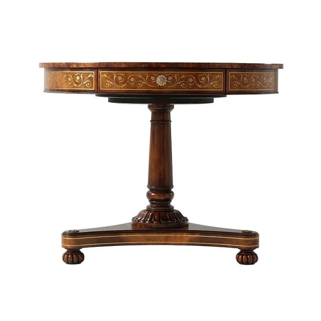 2020s Mahogany Brass Inlaid Center Table For Sale - Image 5 of 7