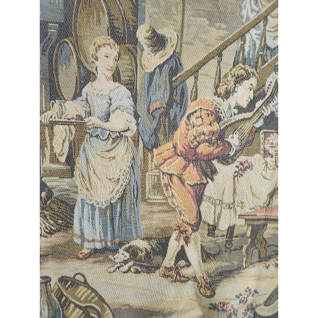 Blue French Jacquard Tapestry, 1940s For Sale - Image 8 of 18