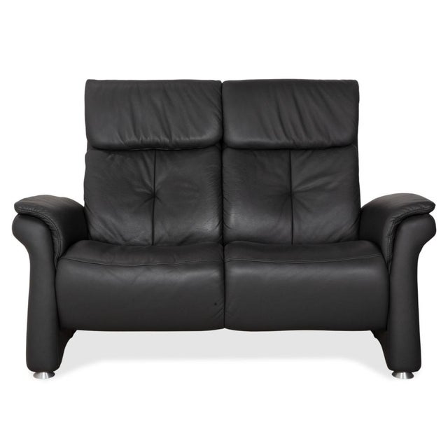 Dark Grey Leather Varia Two-Seater Sofas with Manual Function from Mondo, Set of 2 For Sale - Image 4 of 18