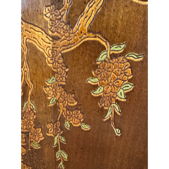 Mid 20th Century 1970’s Asian Inspired Console Cabinet by Broyhill. Walnut With Decorative Brass Hardware. For Sale - Image 5 of 11
