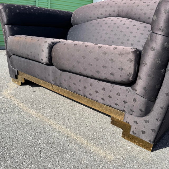 Art Deco Black Sofa Set With Gold Base by Carson’s - Set of 2 For Sale - Image 12 of 12