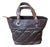 2006 Vintage Chanel Dark Chocolate Brown Coated Canvas Tote Bag For Sale