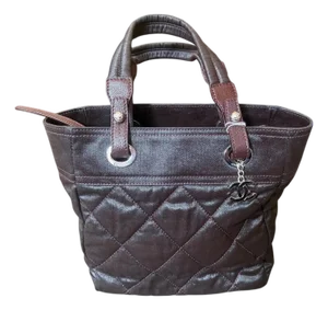 2006 Vintage Chanel Dark Chocolate Brown Coated Canvas Tote Bag