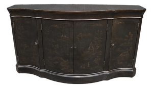Ethan Allen Chinoiserie Serpentine Console Cabinet / Sideboard