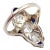 Vintage Estate White Gold Diamond Sapphire Art Deco Ring, Size 7 For Sale - Image 4 of 11
