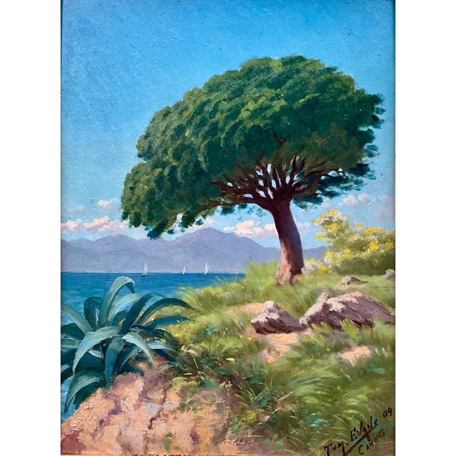 Tom Evans, Cannes La Bocca, 1890s, Oil on Panel For Sale - Image 3 of 11