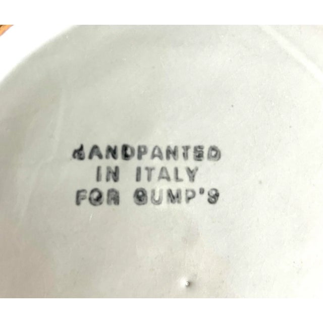 Mid 20th Century Gump’s Vintage Italian Hand Painted Scalloped Stoneware Fruit Plates- a Set For Sale - Image 9 of 9