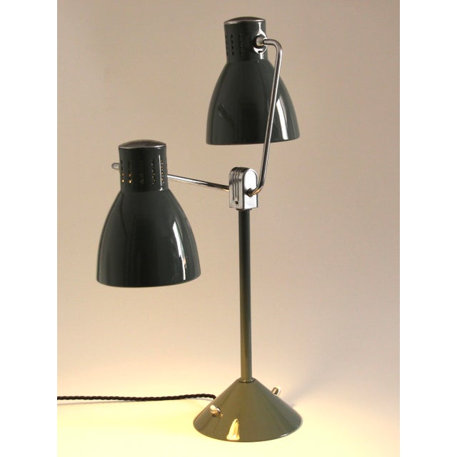 Vintage French Double-Shade Desk Lamp from Jumo, 1940s For Sale - Image 15 of 18