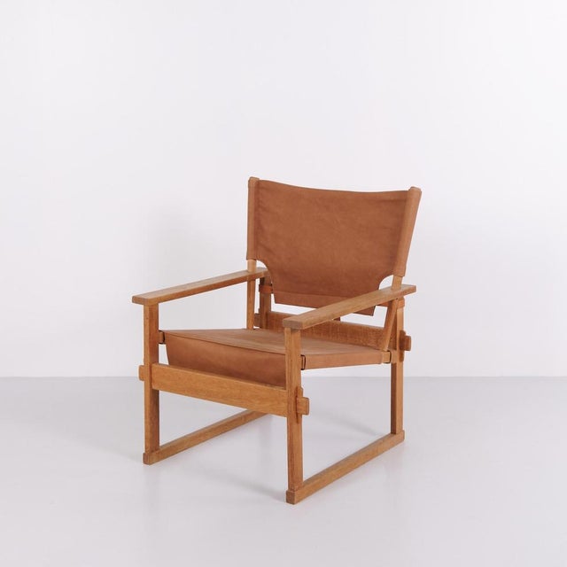 Model 60 Chair in Oak and Saddle Leather by Kai Winding for Poul Hundevad, 1960s For Sale - Image 11 of 14