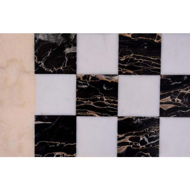 Marble Chest Board on Brass Stand, 1970s For Sale - Image 3 of 9