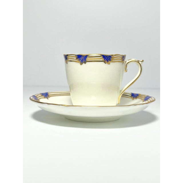Coalport Porcelain 1980s Coalport “St. Malo” 11 Cobalt Bone China Demitasse Cups & Saucers - 22 pcs For Sale - Image 4 of 9