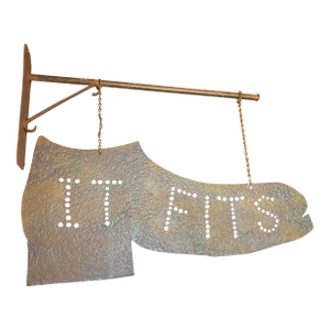 Early Industrial Boutique Shoe Street Sign