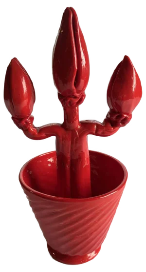 Italian Red Murano Glass Cacti by Napoleone Martinuzzi for Pauly & C. Venezia, 1970s, Set of 2