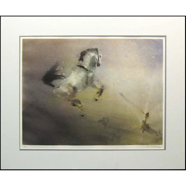 Kaiko Moti "The Steed" Horse Hand Signed Matted Aquatint Etching Edition of 120 C. 1980s For Sale