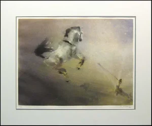 Kaiko Moti "The Steed" Horse Hand Signed Matted Aquatint Etching Edition of 120 C. 1980s