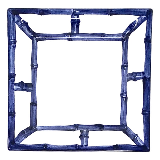 Hand Painted Bamboo Catchall Tray | Navy, Made in Italy For Sale