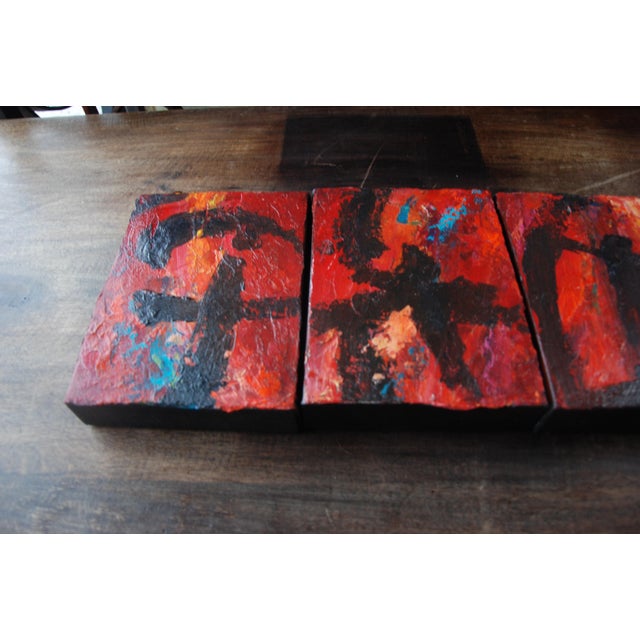 Original Signed Abstract Canvas Paintings by Allan Rodewald - Set of 5 For Sale In Houston - Image 6 of 8