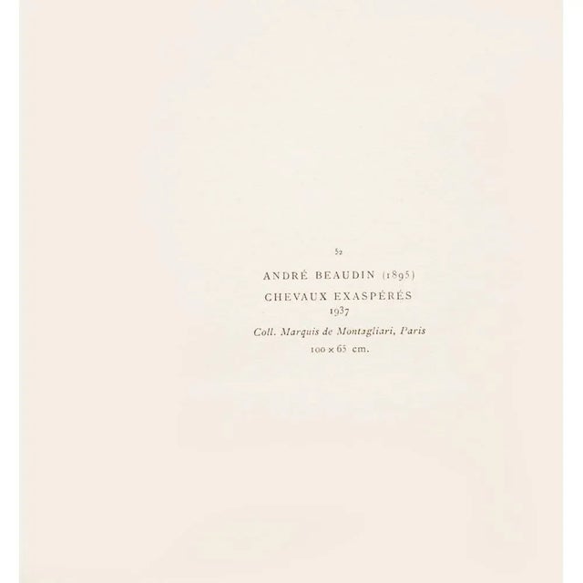 1940s 1947 After André Beaudin, "Exasperated Horses" First Edition Period Offset Lithograph For Sale - Image 5 of 8
