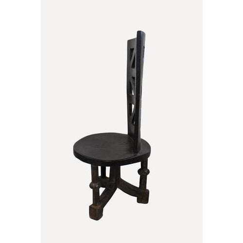 Makonde Chair in Wood For Sale - Image 4 of 5