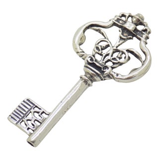 Vintage Italian Handmade Silver Key Figurine, Tuscany, Italy, 1980s For Sale