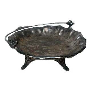 Antique James W. Tufts Quadruple Plate Bride’s Basket | Aesthetic Movement Bird & Butterfly Motif | c.1890–1910 For Sale