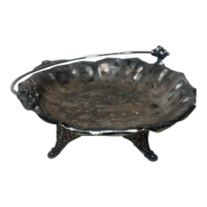 Antique James W. Tufts Quadruple Plate Bride’s Basket | Aesthetic Movement Bird & Butterfly Motif | c.1890–1910