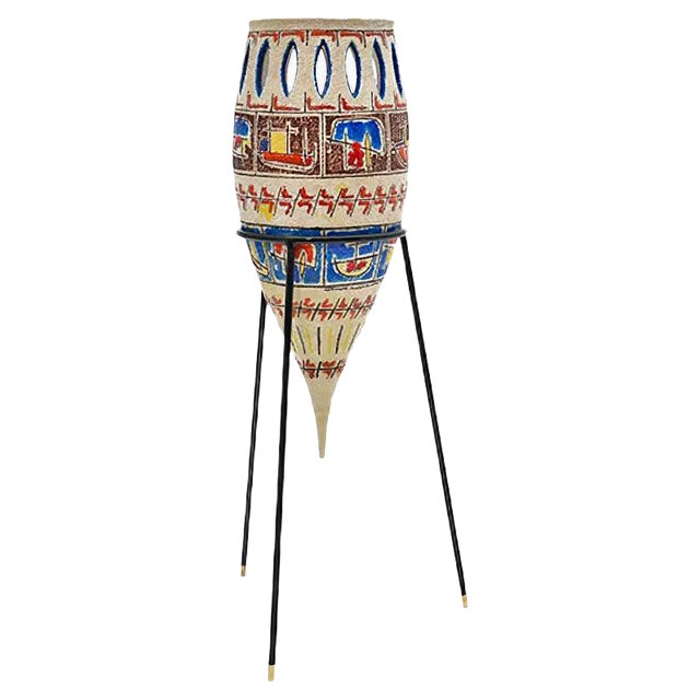 Italian Ceramic Floor Lamp from Ceramiche Santa Caterina, 1950s For Sale