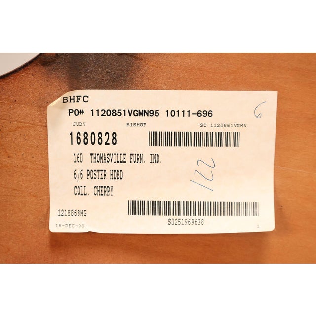 Thomasville Collectors Cherry Chippendale Style King Poster Bed For Sale - Image 18 of 18