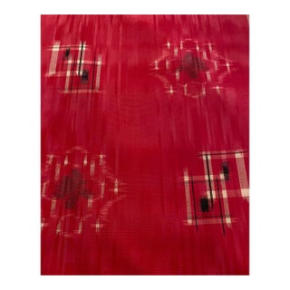 Japanese Kimono Raw Silk Fabric in Raspberry, 13 Yards For Sale