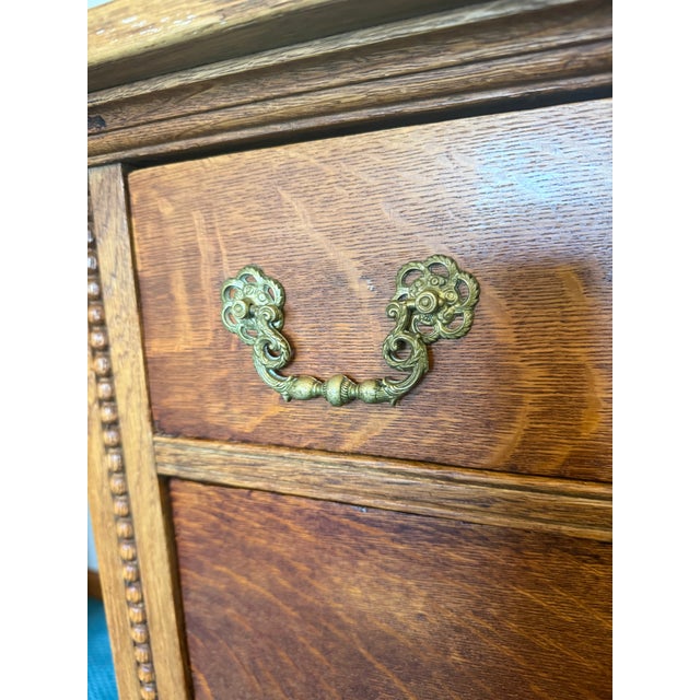 Late 19th Century Victorian Tiger Oak Sideboard / Buffet For Sale - Image 9 of 12