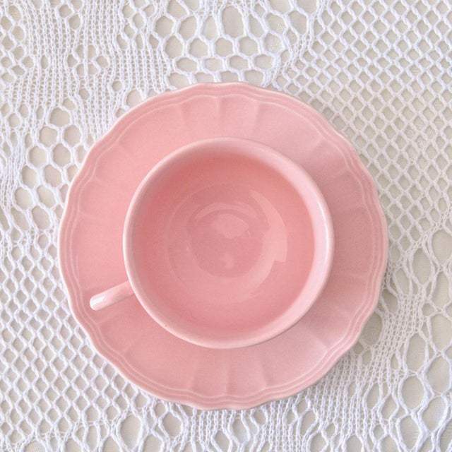 Earthenware Coffee Service from Salins-Les-Bains, 1930s, Set of 15 For Sale - Image 9 of 13