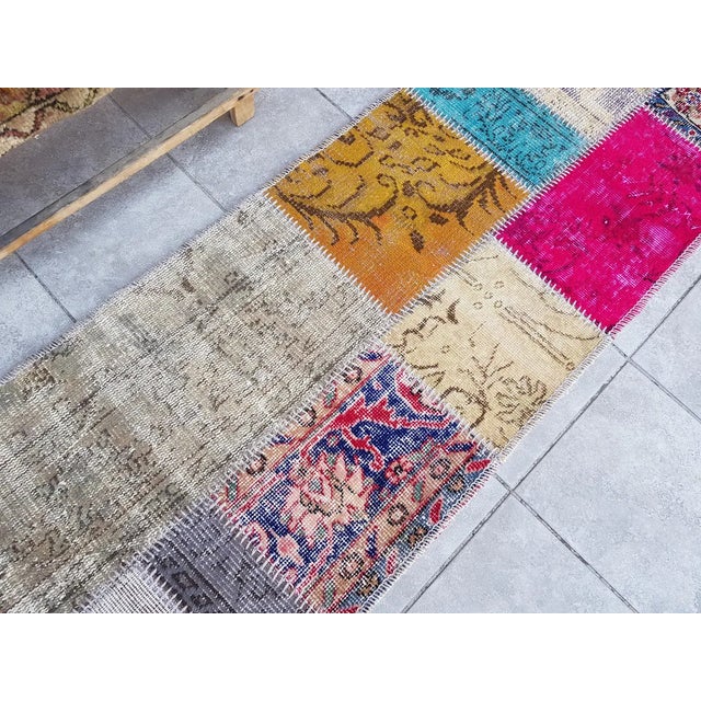 Bohemian Vintage Handmade Runner Rug For Sale - Image 10 of 10