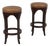 Pair of Dessin Fournir Macassar Ebony & Leather Jansen Bar Counter Stools For Sale