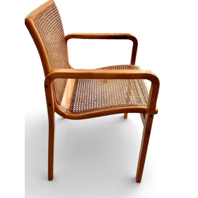 Italian Bentwood Cane-Back Armchairs, Set of 4 | Vintage Dining Chairs For Sale - Image 4 of 14