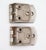 Pair of Vintage Nickel Plated Brass Offset Ice Box Hinges For Sale - Image 4 of 5