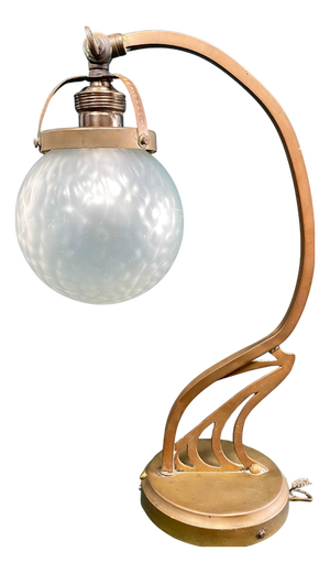 Jugendstil Brass Table Lamp, 1890s