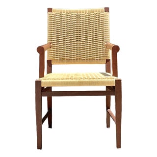 Vintage Donghia Woven Rattan “Merbau” Arm Chair For Sale
