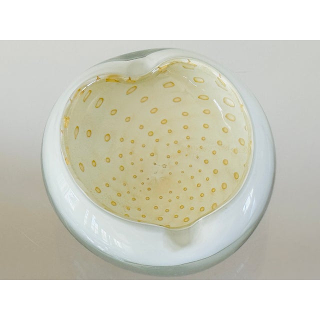 Italian Mid Century Italian Glass Ashtray Attributed to Alfredo Barbini For Sale - Image 3 of 7