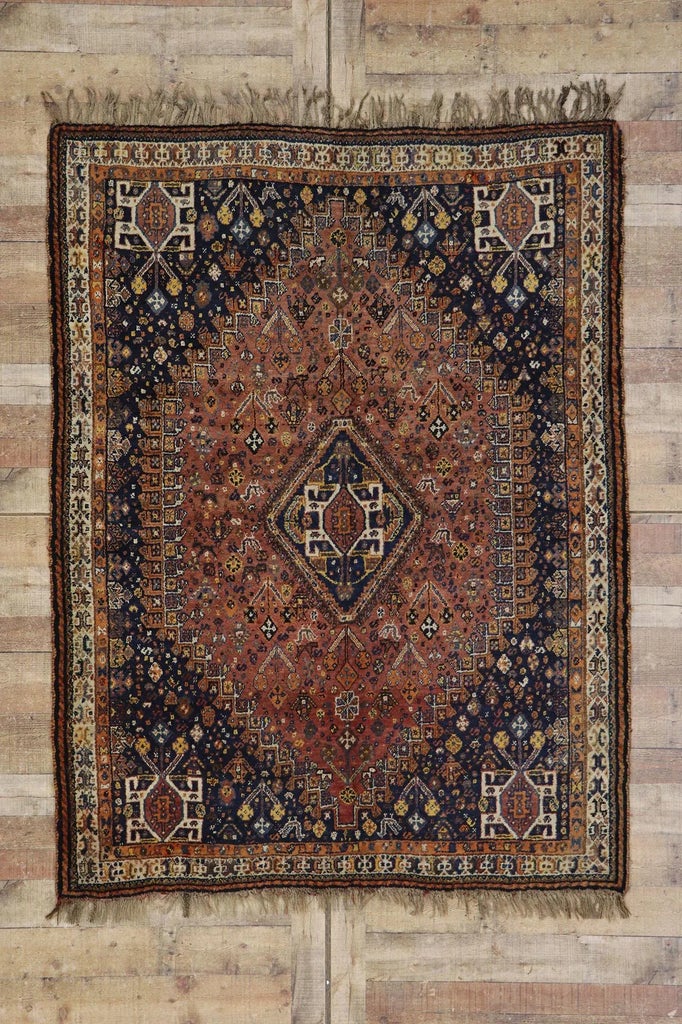 Antique Persian Shiraz Rug - 05'01 X 06'08 | Chairish