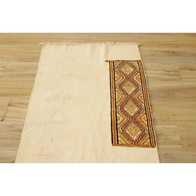 1970s 1970s Scandinavian Cream Ethnic Kilim Rug For Sale - Image 5 of 13
