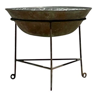 Vintage Boho Patinated Collectors Drum Table For Sale