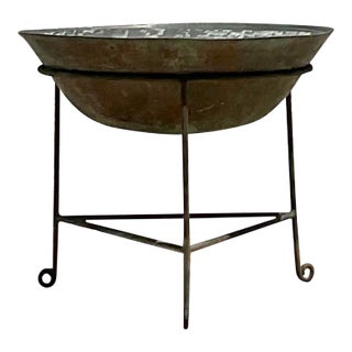 Vintage Boho Patinated Collectors Drum Table For Sale