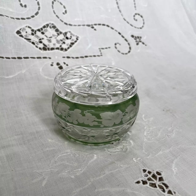 Glass Antique Crystal Vanity Set - 8 Pieces For Sale - Image 7 of 12