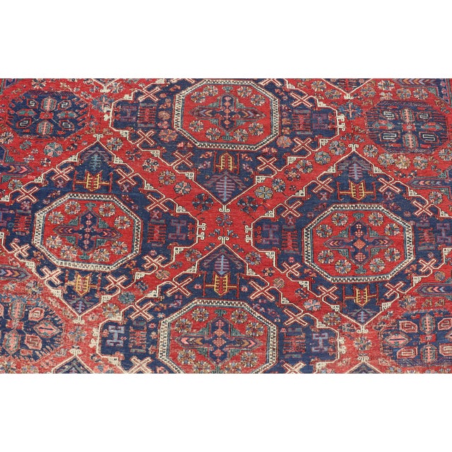 Antique Caucasian Sumack Rug With Geometric Medallion Design 11'10 X 16'6 For Sale - Image 10 of 14