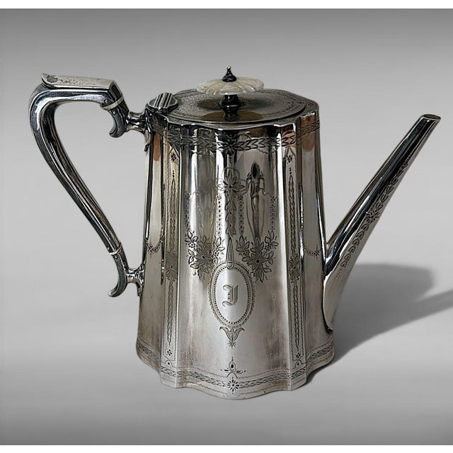Mid 19th Century Martin Hall & Co. English Silver-Plated Tea and Coffee Service For Sale - Image 4 of 18
