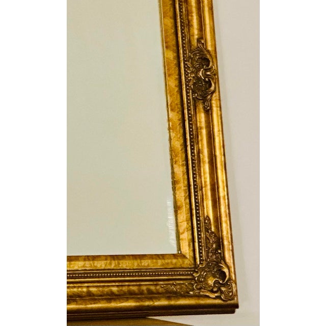 Large Vintage Louis XVI Style Ornate Giltwood Wall Mirror For Sale - Image 10 of 10