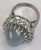 Lavender 1950s Plum Cabochon Sapphire, Diamond, and 14k White Gold Ring, Size 6.5 - For Sale - Image 8 of 8