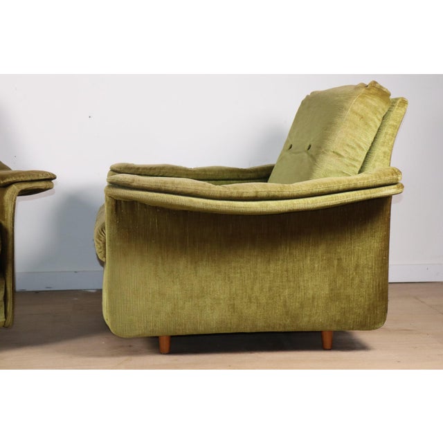 Vintage Velvet Armchairs, 1960s, Set of 2 For Sale - Image 9 of 18