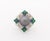 Late 20th Century Art Deco Style 18k White Gold, Pearl, Multicolor Gemstone, and Diamond Ring For Sale - Image 5 of 9