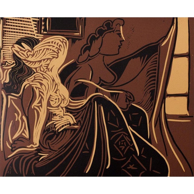 Pablo Picasso (1881-1973) (after) Two Women at a Window Color linocut On wove paper, 37 x 32 cm (approx. 15 x 13 inches)...